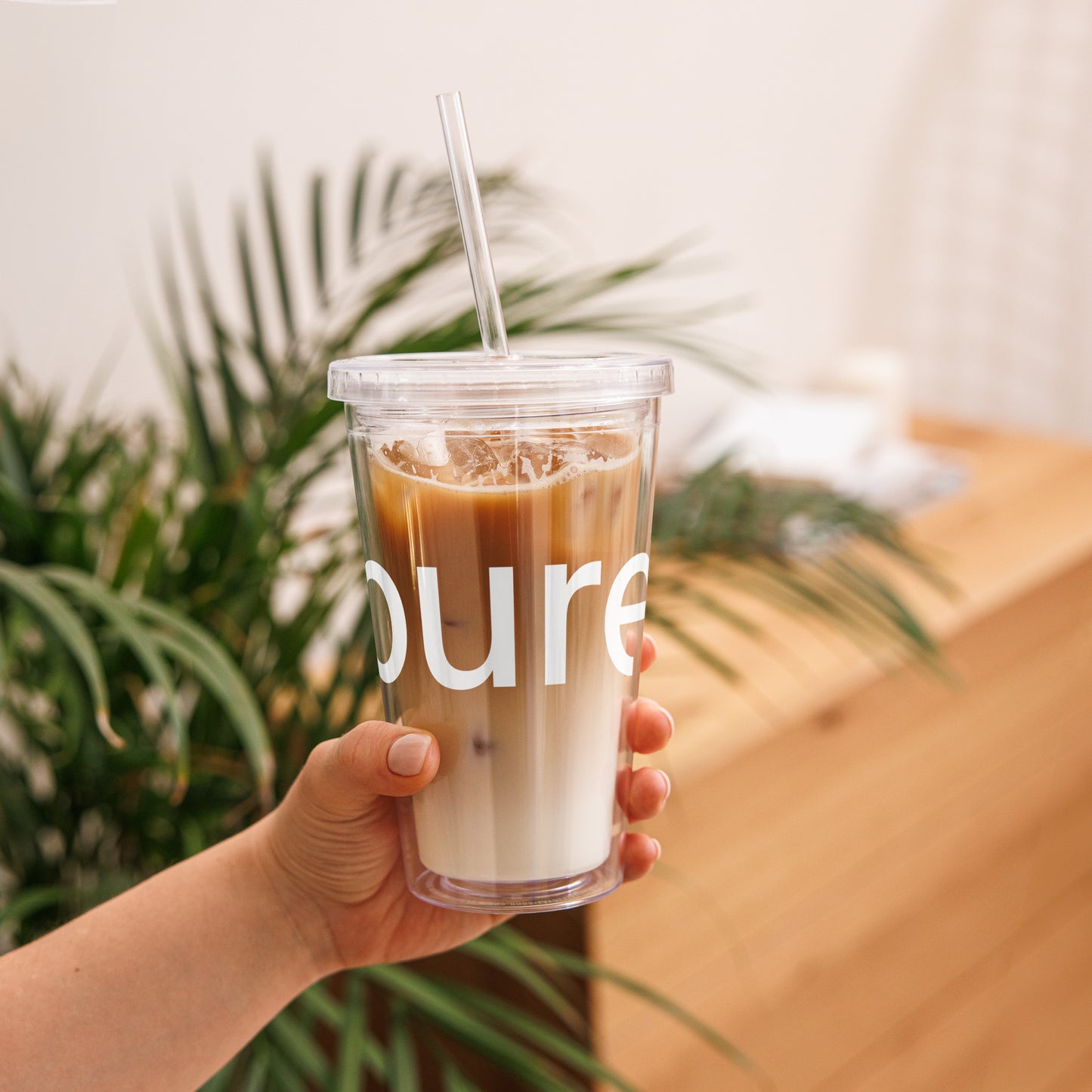 pure. WEBSESSION - Doppelwandiger Becher mit Strohhalm