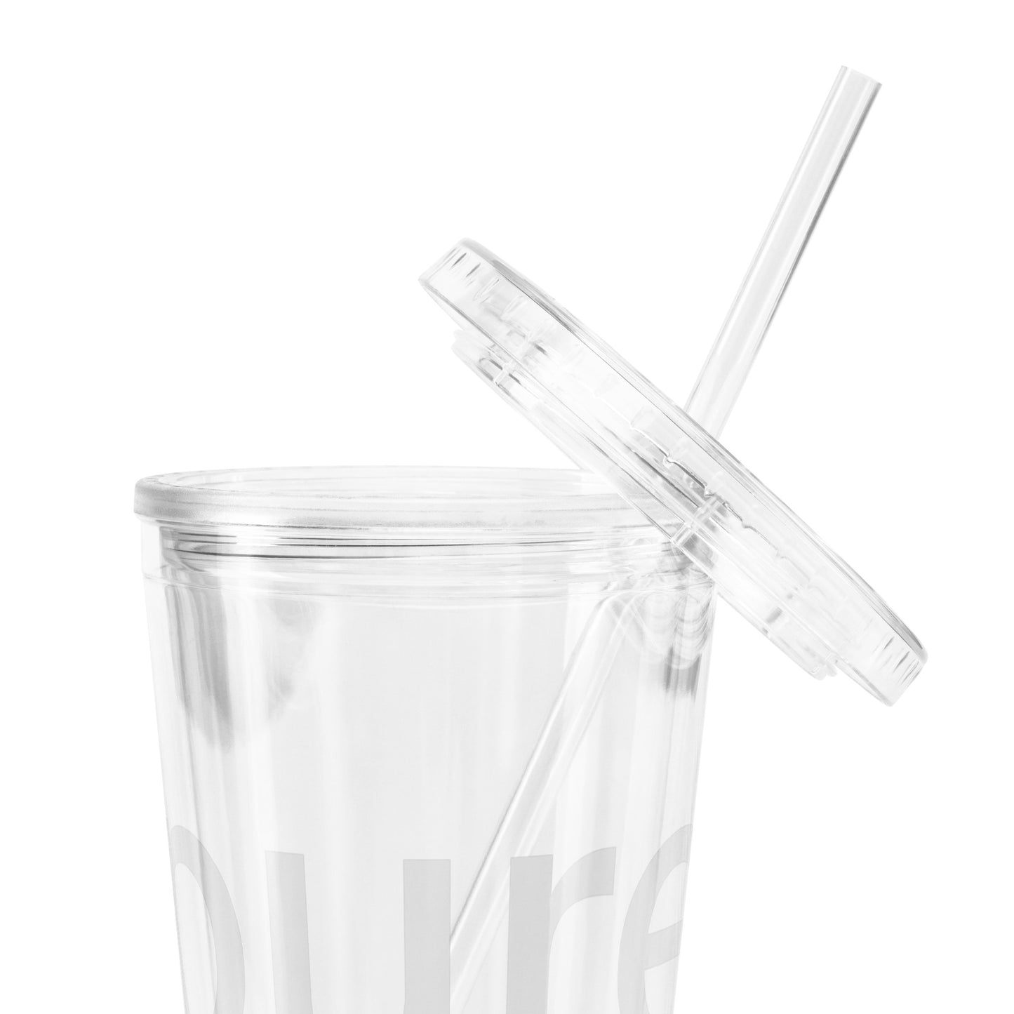 pure. WEBSESSION - Doppelwandiger Becher mit Strohhalm