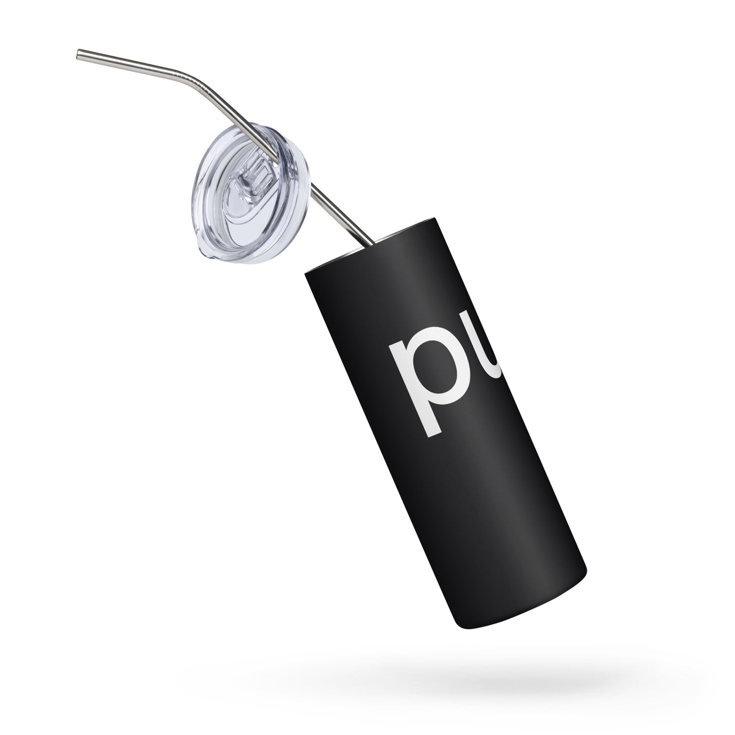 pure. WEBSESSION - Edelstahlbecher mit Strohhalm