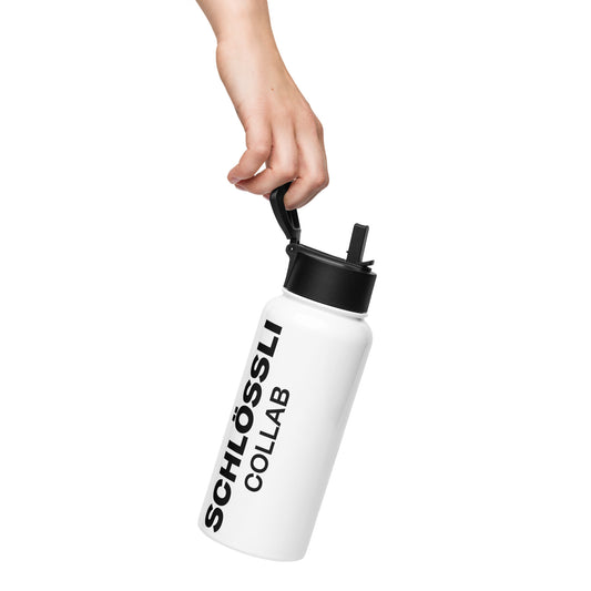 SCHLÖSSLI - Edelstahl Trinkflasche mit Strohhalm