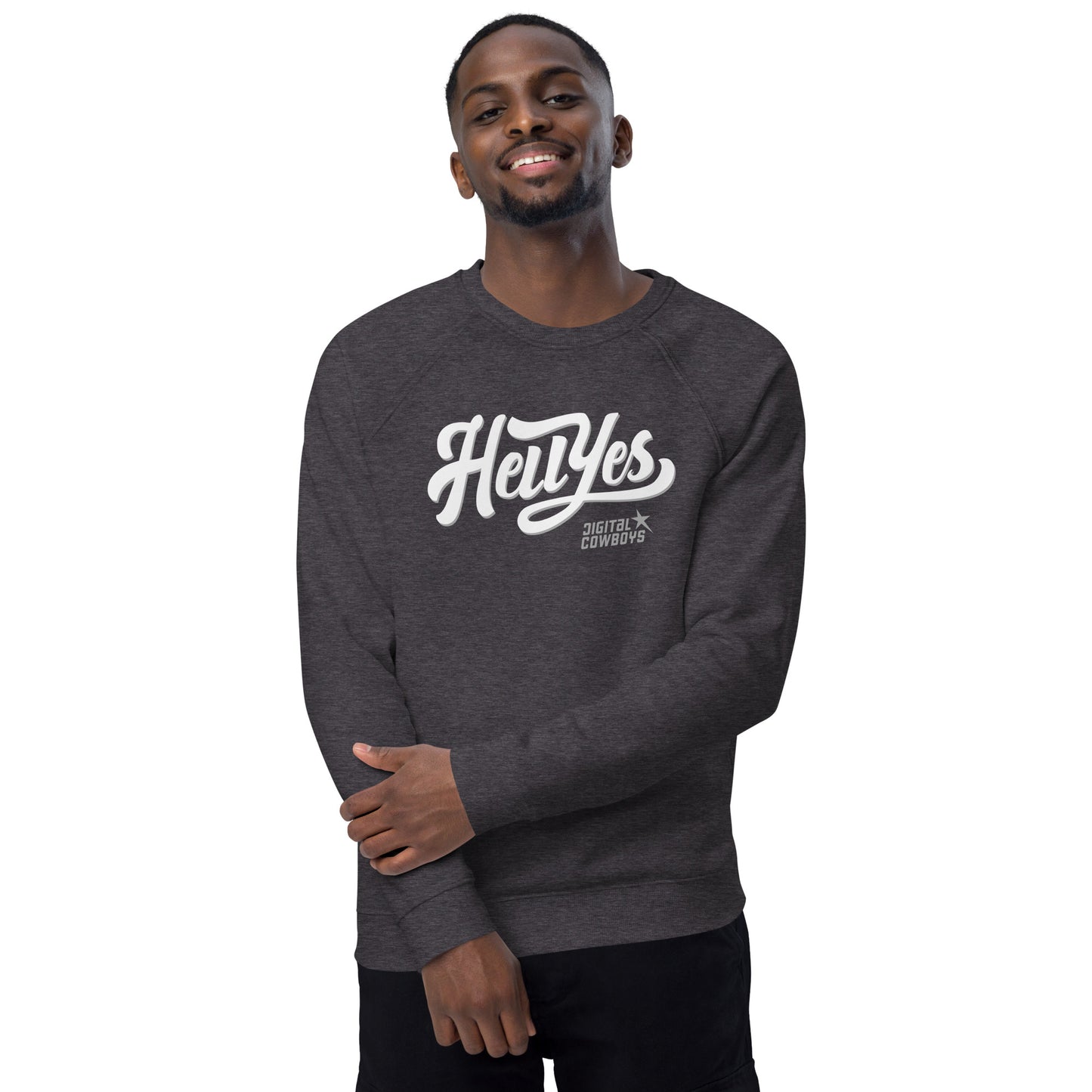 #digitalcowboys HELL YES Unisex Bio-Raglan-Pullover